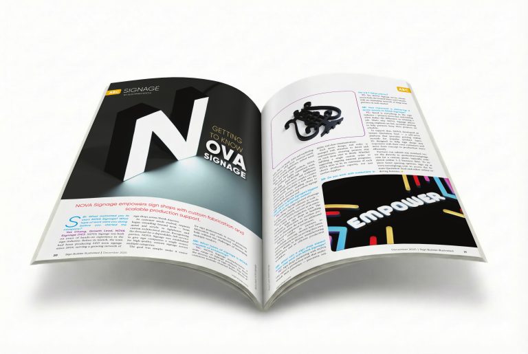 NOVA Signage Featured in Sign Builder Illustrated — December 2025 Issue
